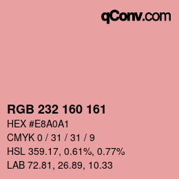 Color code: RGB 232 160 161 | qconv.com