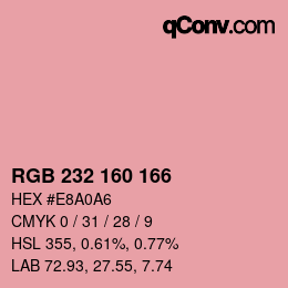 Color code: RGB 232 160 166 | qconv.com