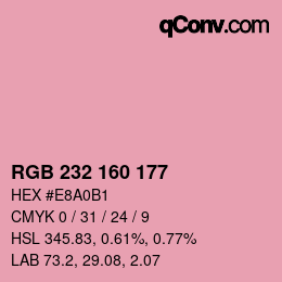 Color code: RGB 232 160 177 | qconv.com