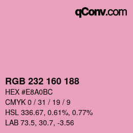 Color code: RGB 232 160 188 | qconv.com