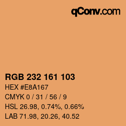 カラーコード: RGB 232 161 103 | qconv.com