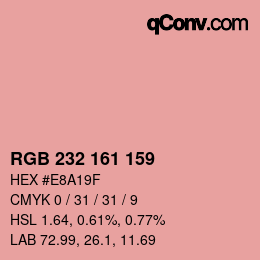 カラーコード: RGB 232 161 159 | qconv.com