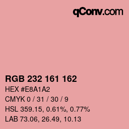 Color code: RGB 232 161 162 | qconv.com