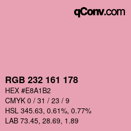 Color code: RGB 232 161 178 | qconv.com
