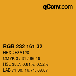 カラーコード: RGB 232 161 32 | qconv.com