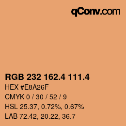 カラーコード: RGB 232 162.4 111.4 | qconv.com