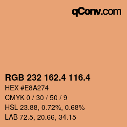 カラーコード: RGB 232 162.4 116.4 | qconv.com