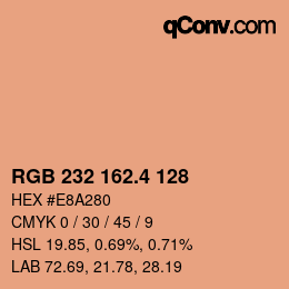 カラーコード: RGB 232 162.4 128 | qconv.com