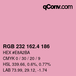カラーコード: RGB 232 162.4 186 | qconv.com