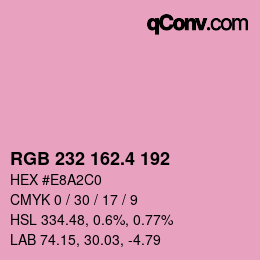 カラーコード: RGB 232 162.4 192 | qconv.com