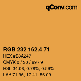 カラーコード: RGB 232 162.4 71 | qconv.com