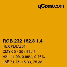 カラーコード: RGB 232 162.8 1.4 | qconv.com