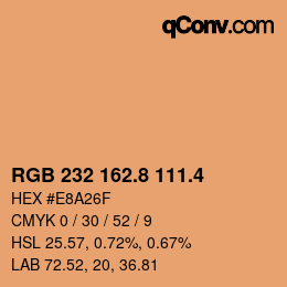 カラーコード: RGB 232 162.8 111.4 | qconv.com