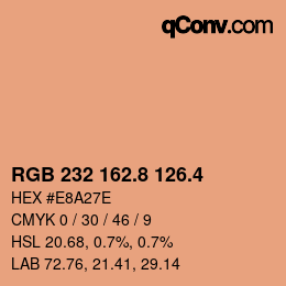 カラーコード: RGB 232 162.8 126.4 | qconv.com
