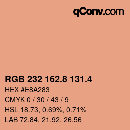 カラーコード: RGB 232 162.8 131.4 | qconv.com
