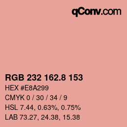 カラーコード: RGB 232 162.8 153 | qconv.com