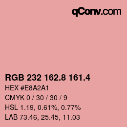 カラーコード: RGB 232 162.8 161.4 | qconv.com