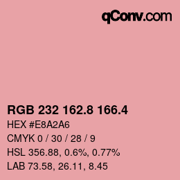 カラーコード: RGB 232 162.8 166.4 | qconv.com