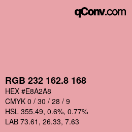 カラーコード: RGB 232 162.8 168 | qconv.com
