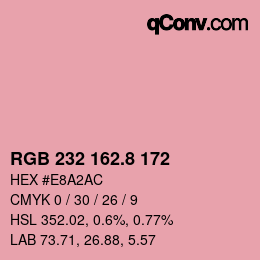 カラーコード: RGB 232 162.8 172 | qconv.com