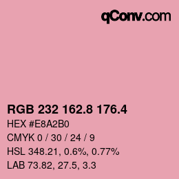 カラーコード: RGB 232 162.8 176.4 | qconv.com