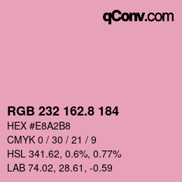 カラーコード: RGB 232 162.8 184 | qconv.com