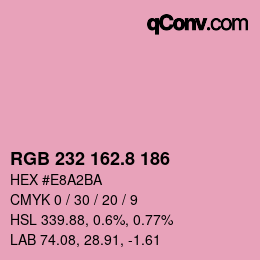 カラーコード: RGB 232 162.8 186 | qconv.com