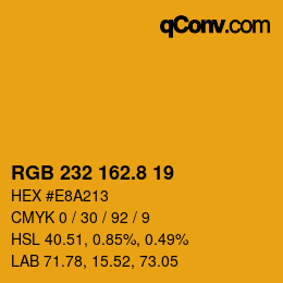 カラーコード: RGB 232 162.8 19 | qconv.com