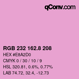 カラーコード: RGB 232 162.8 208 | qconv.com
