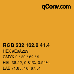 カラーコード: RGB 232 162.8 41.4 | qconv.com