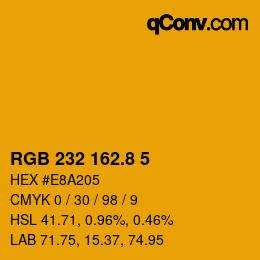カラーコード: RGB 232 162.8 5 | qconv.com