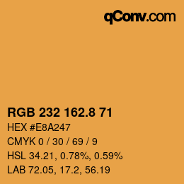カラーコード: RGB 232 162.8 71 | qconv.com