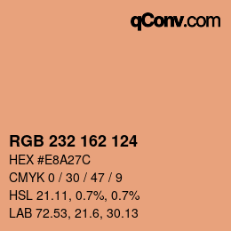 Color code: RGB 232 162 124 | qconv.com