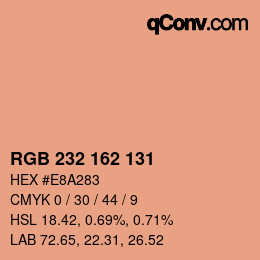 Color code: RGB 232 162 131 | qconv.com