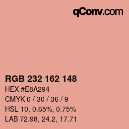 Color code: RGB 232 162 148 | qconv.com