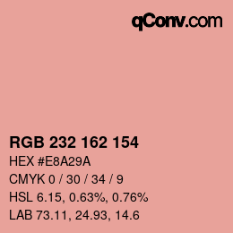Color code: RGB 232 162 154 | qconv.com