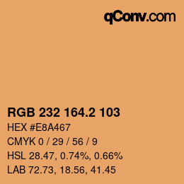 カラーコード: RGB 232 164.2 103 | qconv.com