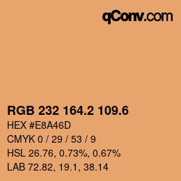 カラーコード: RGB 232 164.2 109.6 | qconv.com
