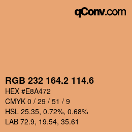 カラーコード: RGB 232 164.2 114.6 | qconv.com