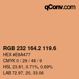 カラーコード: RGB 232 164.2 119.6 | qconv.com