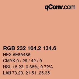 カラーコード: RGB 232 164.2 134.6 | qconv.com
