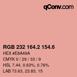 カラーコード: RGB 232 164.2 154.6 | qconv.com