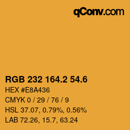 カラーコード: RGB 232 164.2 54.6 | qconv.com