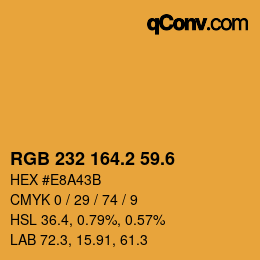カラーコード: RGB 232 164.2 59.6 | qconv.com