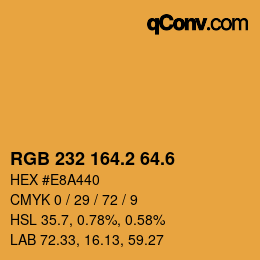 カラーコード: RGB 232 164.2 64.6 | qconv.com