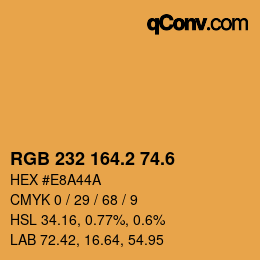 カラーコード: RGB 232 164.2 74.6 | qconv.com
