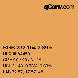 カラーコード: RGB 232 164.2 89.6 | qconv.com