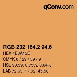 カラーコード: RGB 232 164.2 94.6 | qconv.com