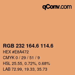 カラーコード: RGB 232 164.6 114.6 | qconv.com