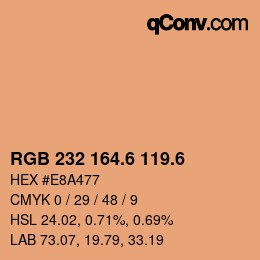 カラーコード: RGB 232 164.6 119.6 | qconv.com